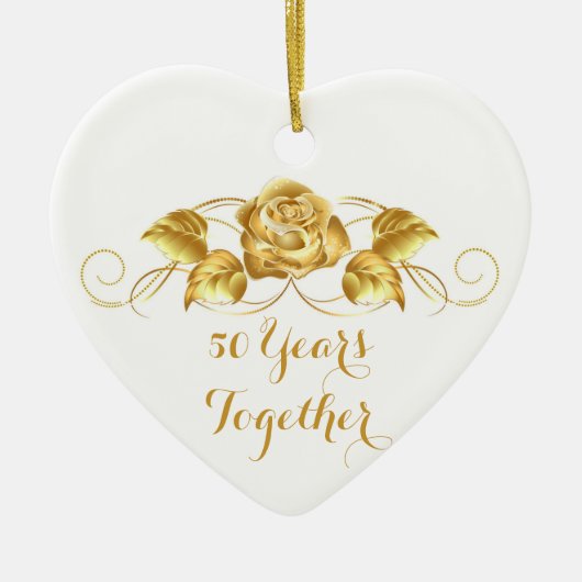 Custom Golden Anniversary Weihnachts-Ornament Keramik Ornament (Vorne)