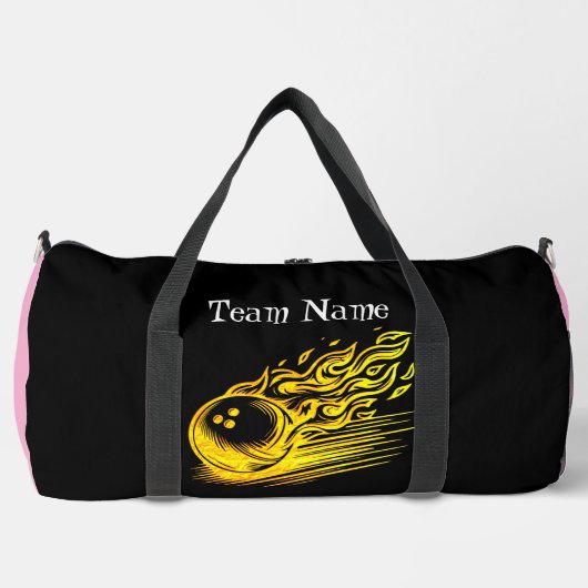Custom Golden Bowling Art Design Duffle Bag (Vorderseite)