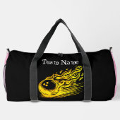 Custom Golden Bowling Art Design Duffle Bag (Rückseite)