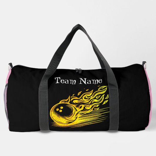 Custom Golden Bowling Art Design Duffle Bag (Rückseite)