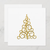 Custom Golden Christmas Tree Feiertagskarte (Vorne/Hinten)