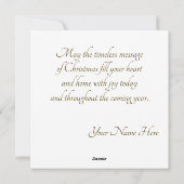 Custom Golden Christmas Tree Feiertagskarte (Rückseite)