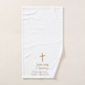 Custom Golden Cross Religious Christening, Taufe Badhandtuch Set (Handtuch)