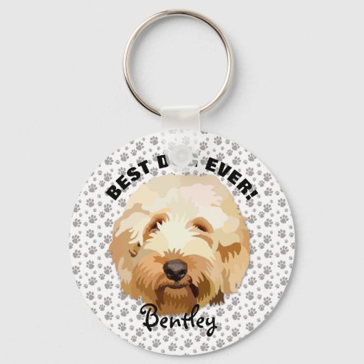 Custom Golden Doodle Schlüsselanhänger personalisi (Vorderseite)