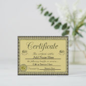 Custom Golden Gift Certificate for Invasion Einladung (Stehend Vorderseite)