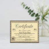 Custom Golden Gift Certificate for Invasion Einladung (Stehend Vorderseite)