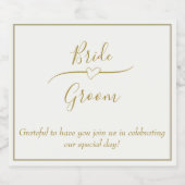 Custom Golden Heart Couple Wedding and Anniversary Schaumweinetikett (Einzelnes Label)