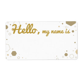 Custom Golden Hexagon Name Tag