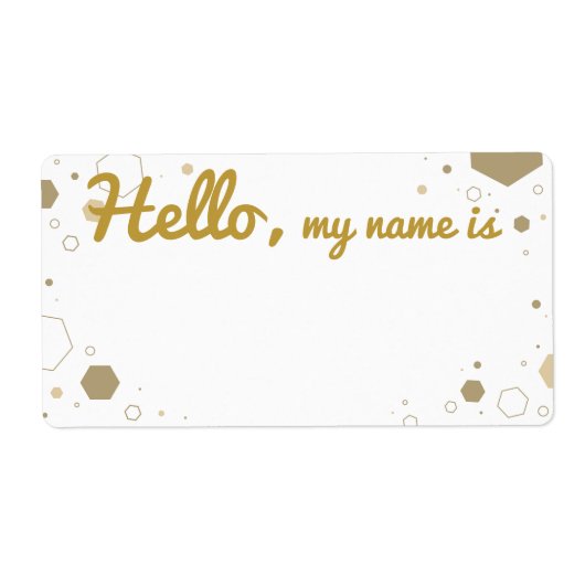 Custom Golden Hexagon Name Tag (Vorne)