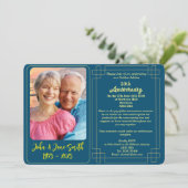 Custom Golden Jubilee 50 Jahre Einladung (Stehend Vorderseite)