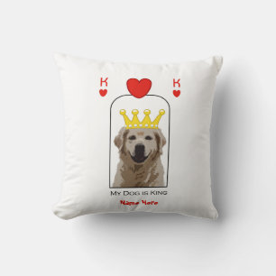 Custom Golden Retriever Dog King Hearts Pillow Kissen