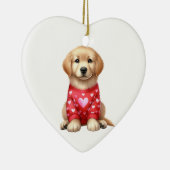 Custom Golden Retriever Dog Valentine Keramik Ornament (Rechts)