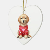 Custom Golden Retriever Dog Valentine Keramik Ornament (Links)