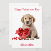 Custom Golden Retriever Herzgeschenk Valentine Feiertagskarte (Vorne/Hinten)