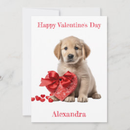 Custom Golden Retriever Herzgeschenk Valentine Feiertagskarte