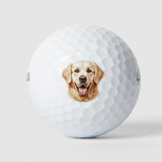 Custom Golden Retriever 'Life is Golden' Docks Golfball (Vorderseite)