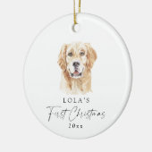 Custom Golden Retriever Mein erstes Weihnachten Keramik Ornament (Links)