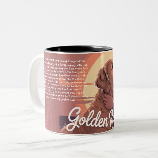 Custom Golden Retriever Mug Heartfelt Memory Zweifarbige Tasse (Vorderseite Links)
