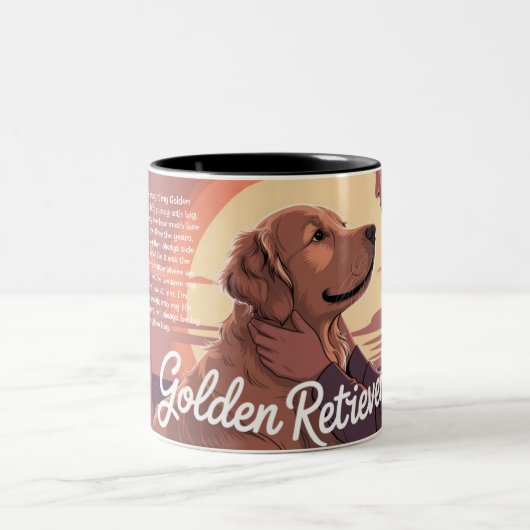 Custom Golden Retriever Mug Heartfelt Memory Zweifarbige Tasse (Mittel)