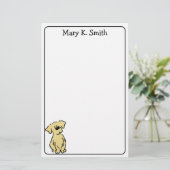 Custom Golden Retriever Puppy Cute Dog Art Briefpapier (Stehend Vorderseite)