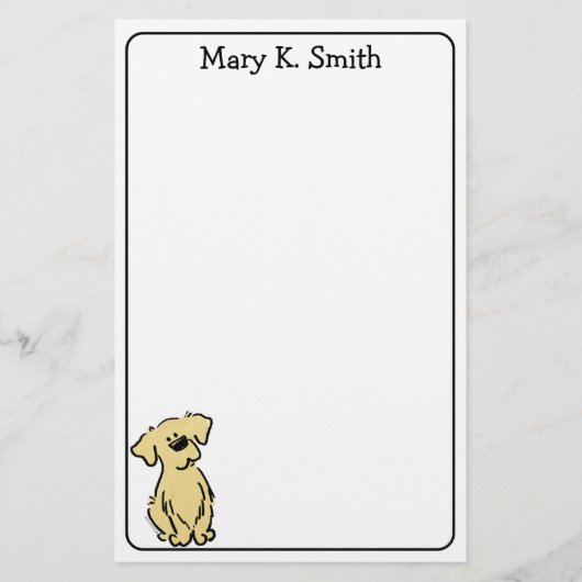 Custom Golden Retriever Puppy Cute Dog Art Briefpapier (Vorderseite)
