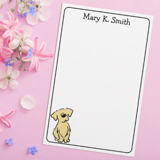 Custom Golden Retriever Puppy Cute Dog Art Briefpapier