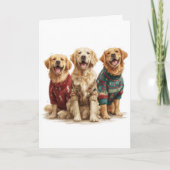 Custom Golden Retriever Weihnachten Ugly Sweater Karte (Vorderseite)