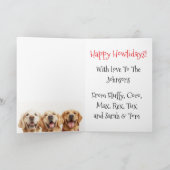 Custom Golden Retriever Weihnachten Ugly Sweater Karte (Innenseite)