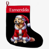 Custom Golden Retriever Weihnachts-Strumpf Großer Weihnachtsstrumpf (Vorderseite)