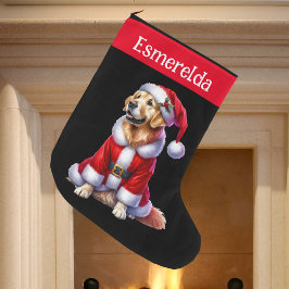 Custom Golden Retriever Weihnachts-Strumpf Großer Weihnachtsstrumpf