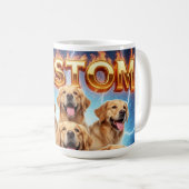 Custom Golden Retrievers Cosmic Lightning Design Kaffeetasse (VorderseiteRechts)