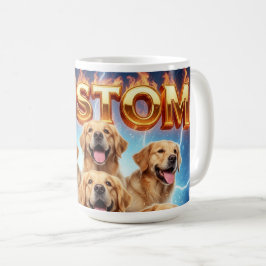Custom Golden Retrievers Cosmic Lightning Design Kaffeetasse