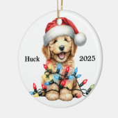 Custom Goldendoodle Christmas Dog Keramik Ornament (Links)