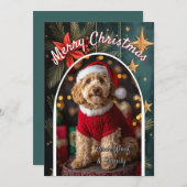 Custom Goldendoodle Dog Holiday Card Feiertagskarte (Vorne/Hinten)
