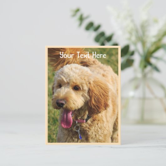 Custom Goldendoodle Dog Postkarte (Stehend Vorderseite)