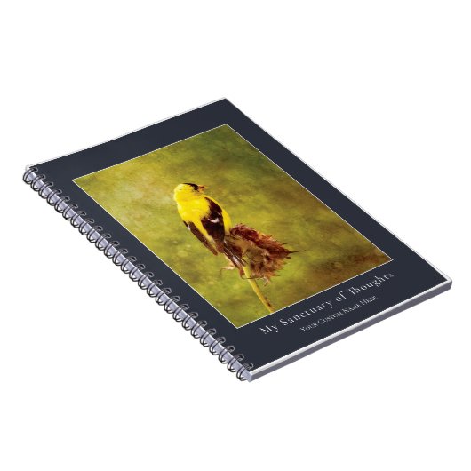 Custom Goldfinch Notebook | Moody Bird Art Journal Notizblock (Rechte Seite)