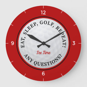 Custom Golf Ball Sportangebot Zitat Golden Red Bla Große Wanduhr