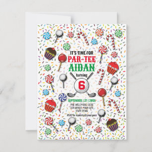 Custom Golf Birthday Par-T-Shirt Design Einladung