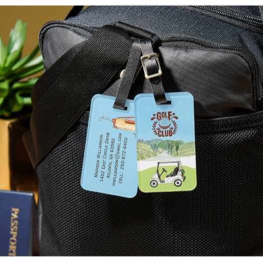 Custom Golf Cart Landschaftlich League Club Logo Gepäckanhänger