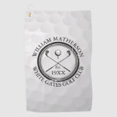 Custom Golf Club Name Golf Ball Golfhandtuch (Vorderseite)