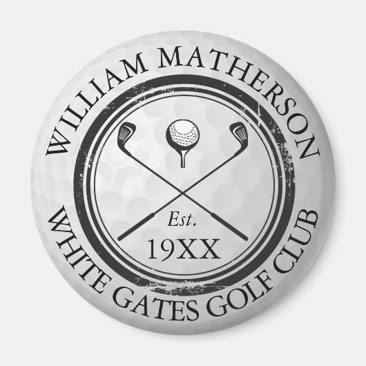 Custom Golf Club Name Golf Ball Stamp Magnet (Vorne)