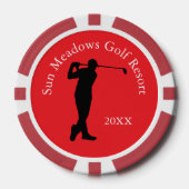 Custom Golf Club Name Men's League Pokerchips (Vorderseite)