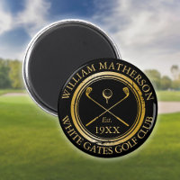 Custom Golf Club Name Retro Briefmarke Black and G