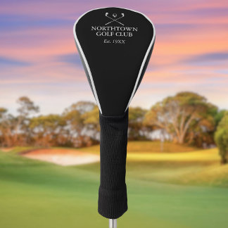 Custom Golf Club Name Schwarz / Weiß Headcover