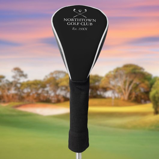 Custom Golf Club Name Schwarz / Weiß Headcover