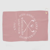 Custom Golf Club Tournament Dusty Rose Pink Golfhandtuch (Horizontal)