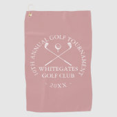 Custom Golf Club Tournament Dusty Rose Pink Golfhandtuch (Vorderseite)