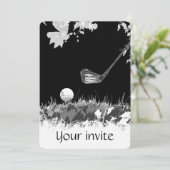 Custom Golf Course Geburtstagsparty Einladung (Stehend Vorderseite)
