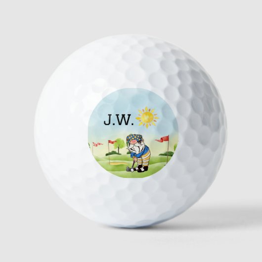 Custom Golf Course Golf Balls mit Gnome Golfer Golfball (Vorderseite)