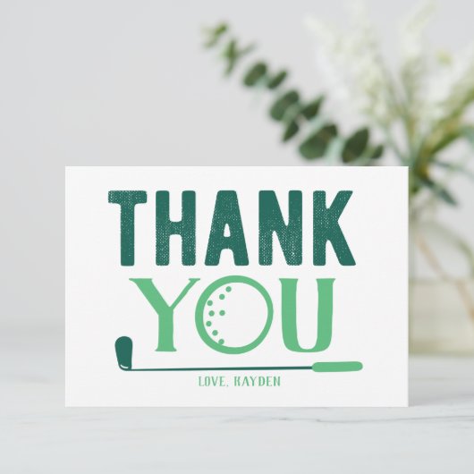 Custom Golf Dankeschön Card Dankeskarte (Stehend Vorderseite)